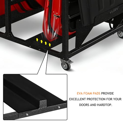 Jeep Wrangler Hardtop Storage Cart with Sliding Rack