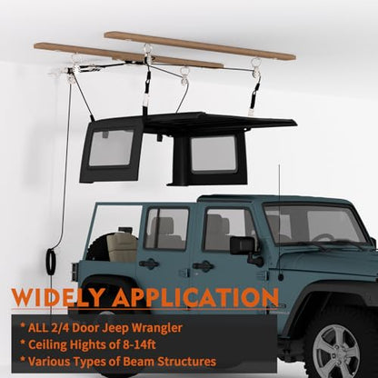 Jeep Wrangler, Bronco Hardtop Hoist with Anti-Drop System