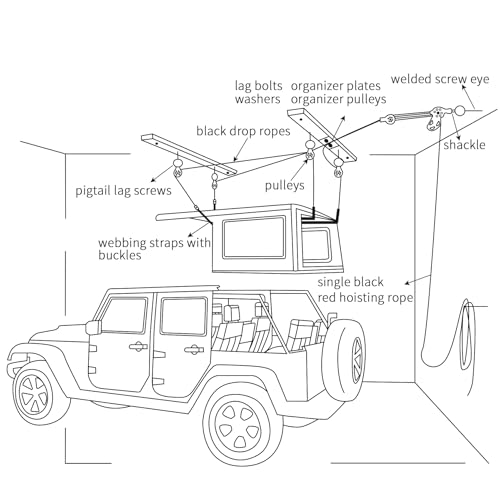 Jeep Wrangler, Bronco Hardtop Hoist with Anti-Drop System