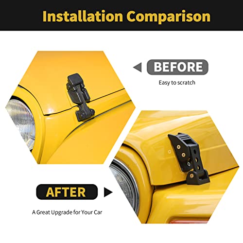 Aluminum Hood Latches for Jeep Wrangler TJ 1997-2006 (Black)