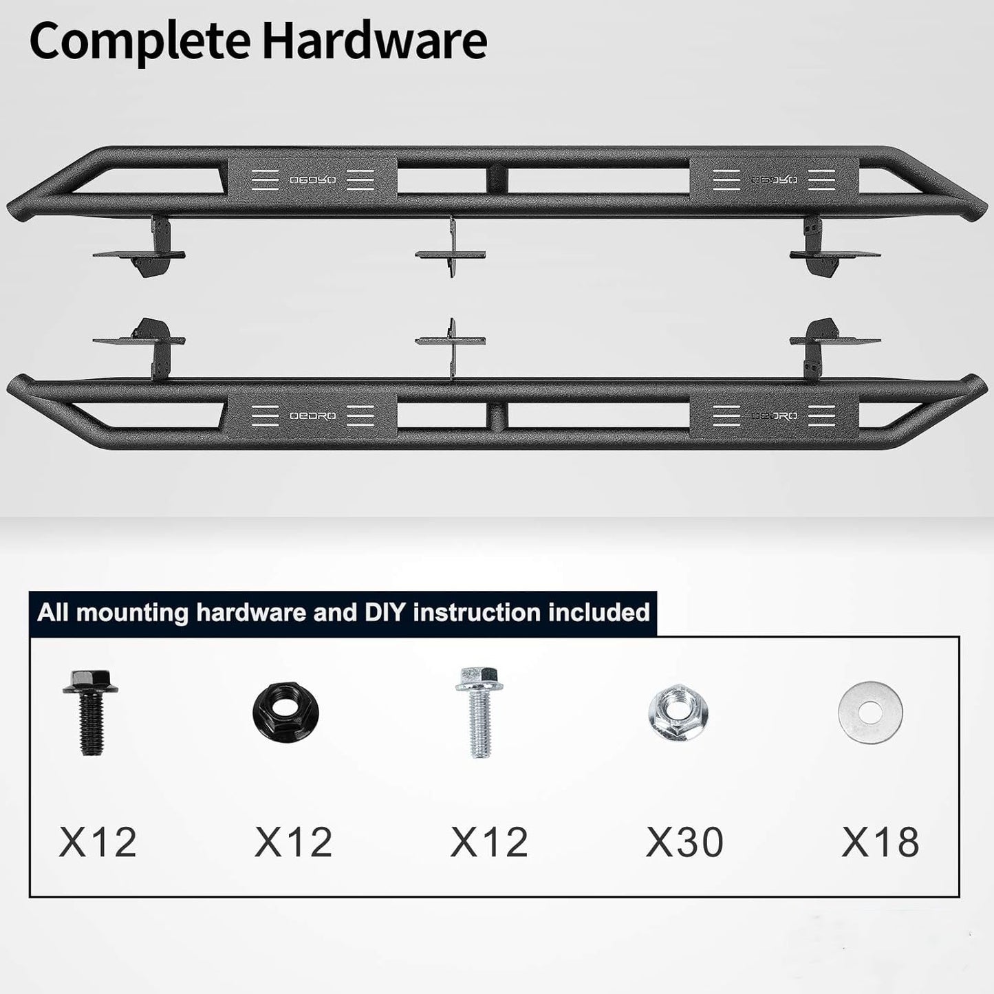 6" Running Boards Compatible with 2019-2024 Dodge Ram 1500 Crew Cab - OHMU
