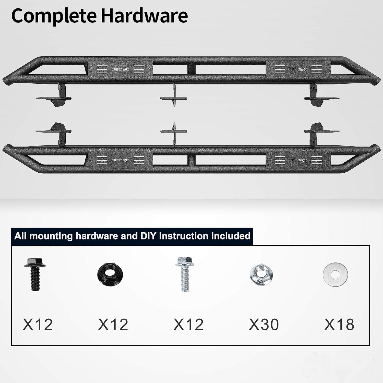 6" Running Boards Compatible with 2019-2024 Dodge Ram 1500 Crew Cab - OHMU