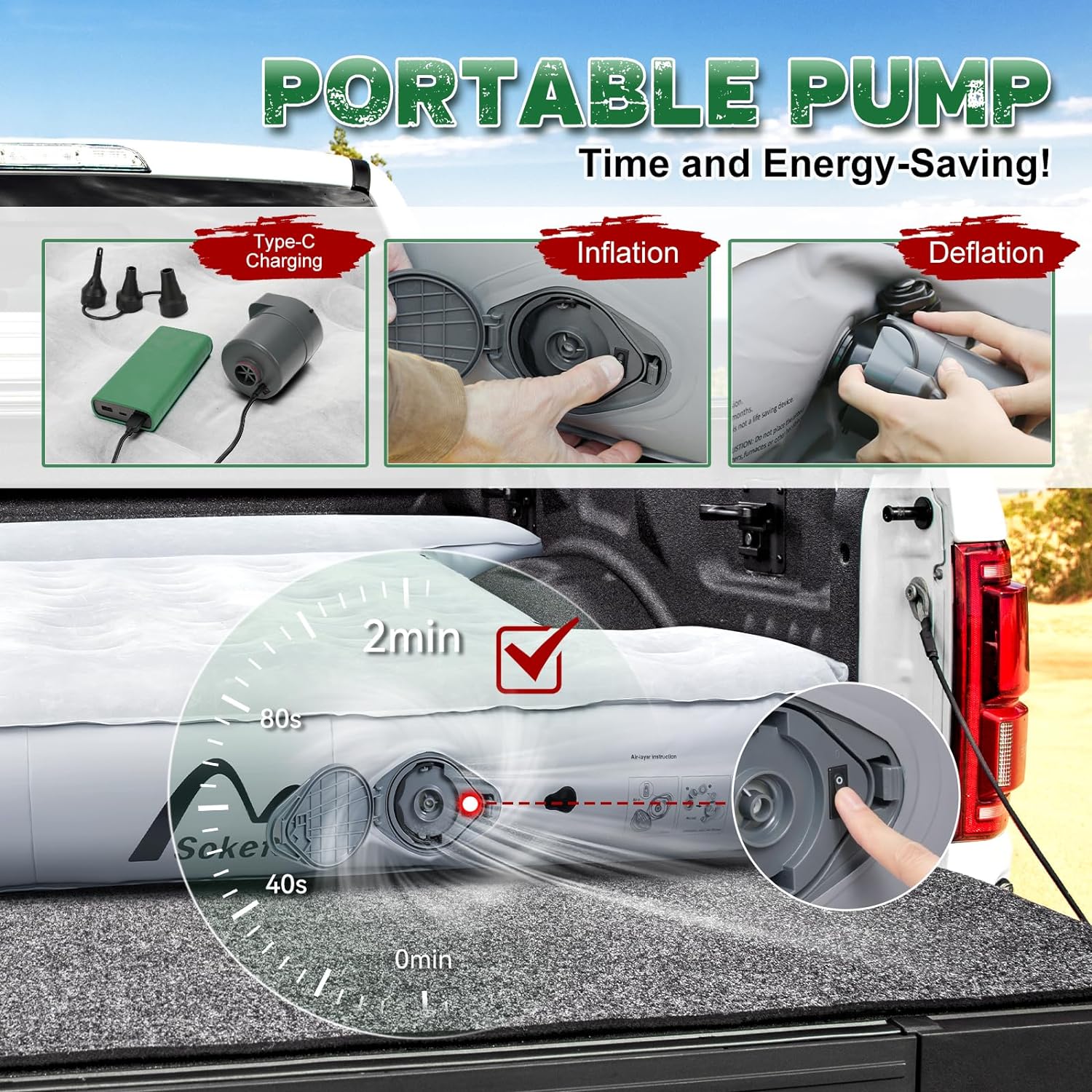 Truck Bed Mattress for 5.5-5.8ft Short Truck with extension - OHMU