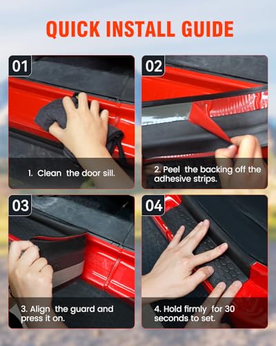 Door Sill Guards Kit Fits 2018-2026 Jeep Wrangler JL JLU Unlimited  & JT
