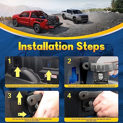 BoxLink Compatible Truck Bed Tie-Down Anchors for 2015-2021 Ford F-150 F-250 F-350 and 2015-2022 F-150 Raptor