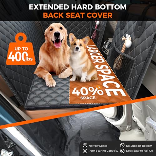 Dog Car Seat Cover for Back Seat with Mesh Window and Storage Pocket for Car SUV - OHMU