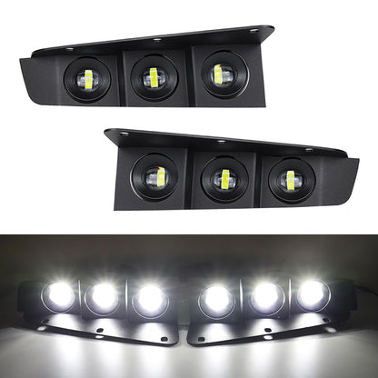 Bronco Bumper LED Fog Lights, White DRL for 2021-2024 2/4 Door