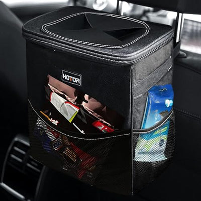 Car Trash Can, Leakproof Car Organizer, 2/3-Gallon, Black