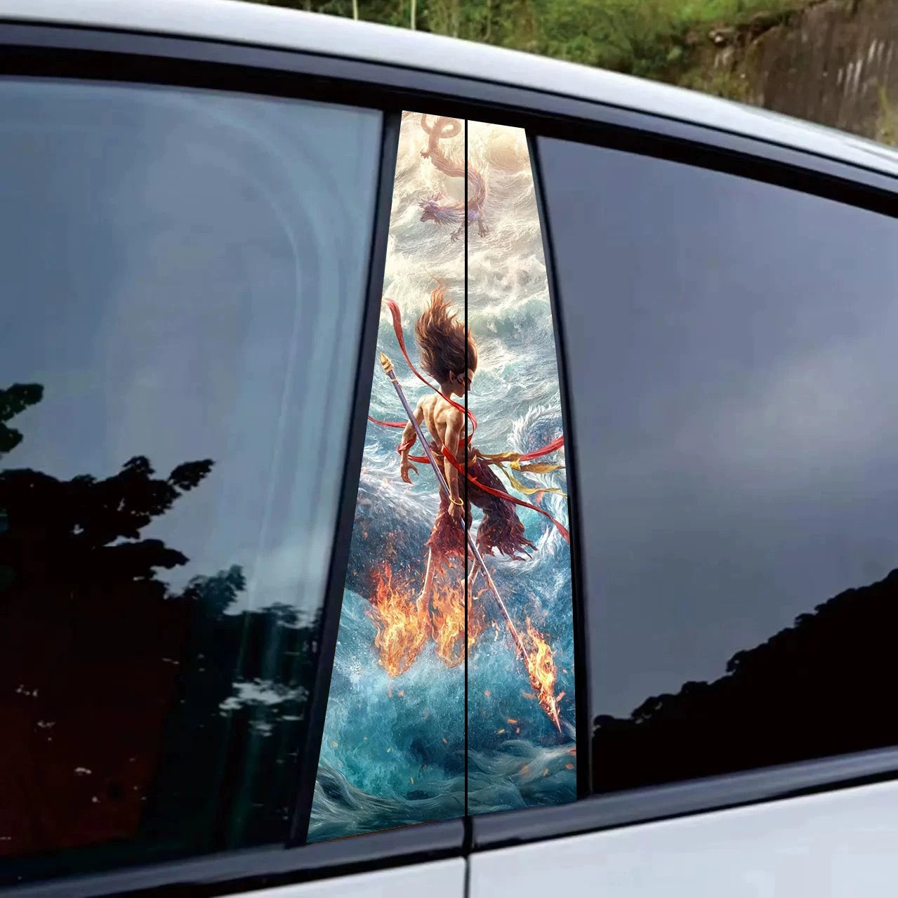 ﻿Universal Car Center B Pillar Sticker - Nezha's Demon Child's Rebellion in the Sea Series