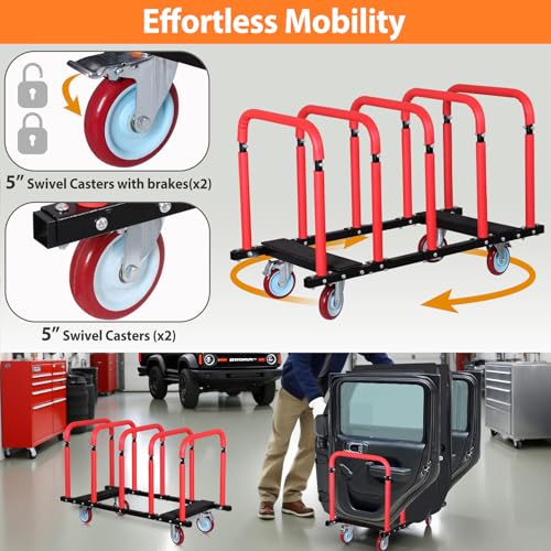 Jeep Wrangler/Bronco Door Storage Cart with Hanger & Wheels