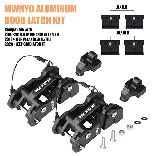 Aluminum Hood Latches for Jeep Wrangler & Gladiator