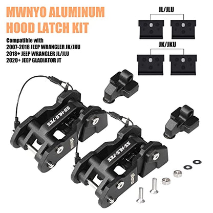 Aluminum Hood Latches for Jeep Wrangler & Gladiator