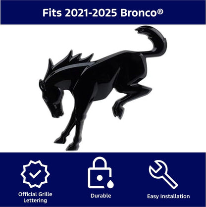 Genuine OEM Ford Bronco Emblem - Gloss Black Decal, M1447BRB