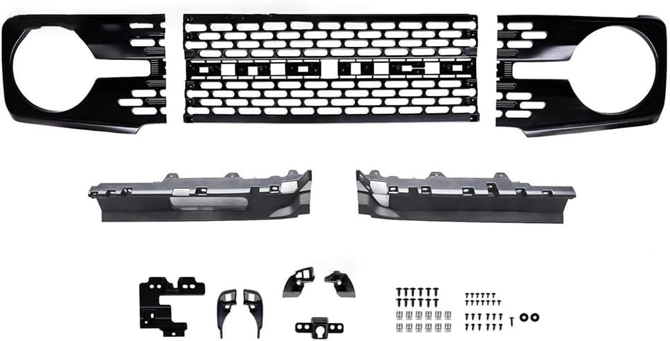 Glossy Black Front Grille for Ford Bronco 2021-2026