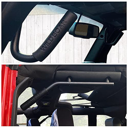 Front & Rear Grab Handle Kit Aluminum Alloy Grab Bar for 2007-2018 Jeep Wrangler JK JKU Rubicon Sport Sahara (Black)