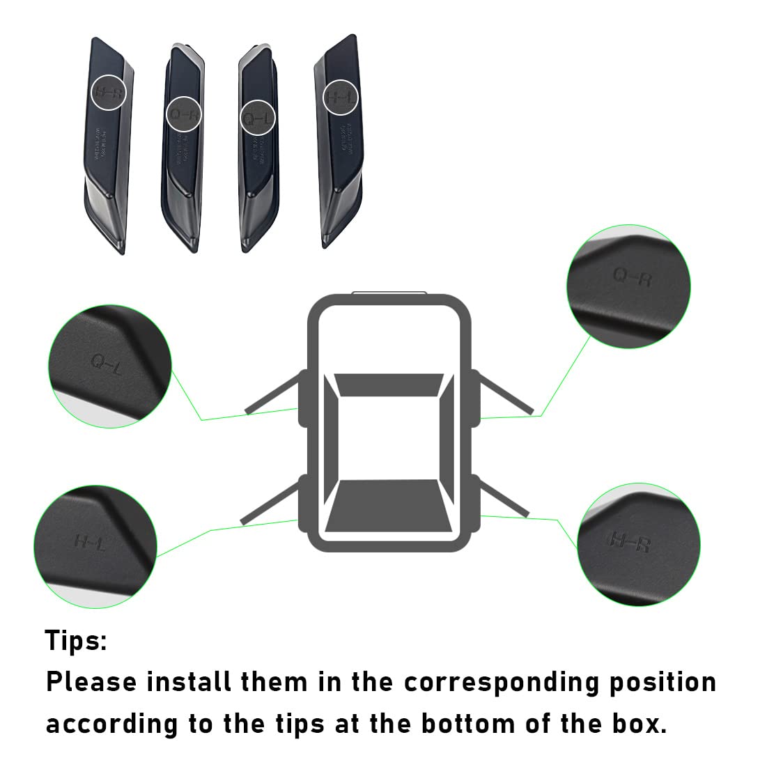 4-PCS Door Handle Storage Boxes for 2021-2025 Ford Bronco - Front & Rear Armrest Phone Organizer