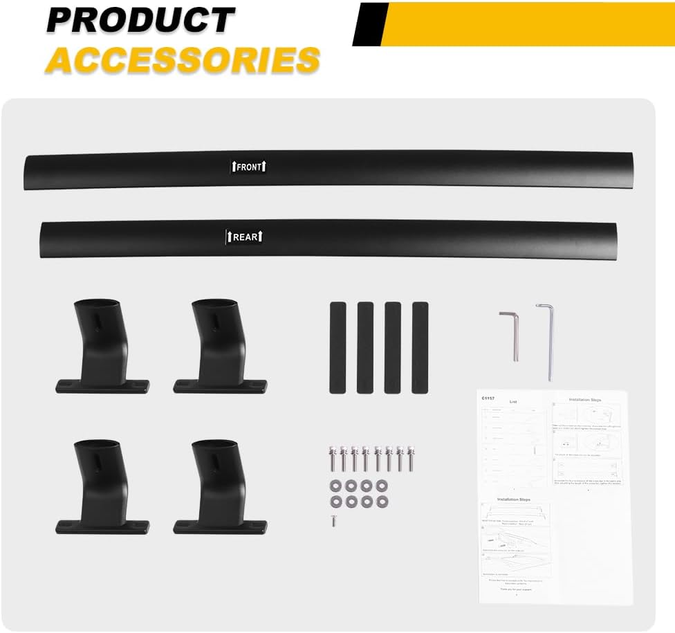 220lbs Cross Bar Roof Rack Fit for Jeep Compass 2018-2025(with Side Roof Rails) - OHMU