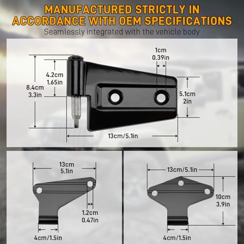 Jeep Wrangler JK Door Hinge Kit, 16PCS with Bolts