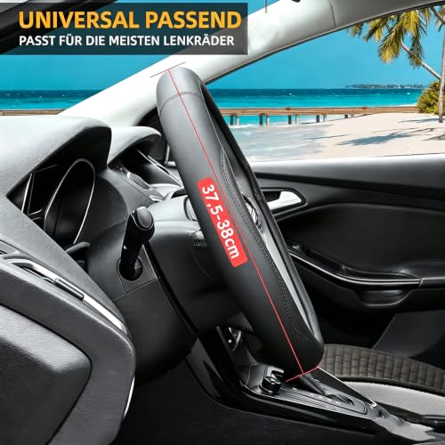 Microfiber Leather Steering Wheel Cover Universal 15 inch