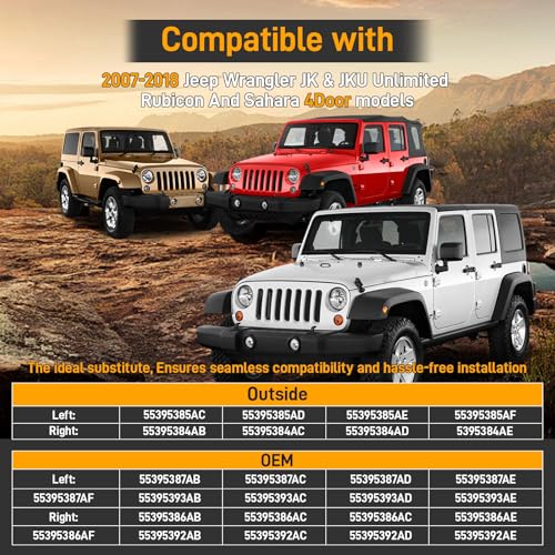 Jeep Wrangler JK Door Hinge Kit, 16PCS with Bolts