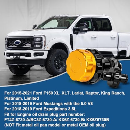 Aluminum Engine Oil Drain Plug for Ford F150 2015-2021