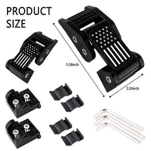 Aluminum American Flag Hood Latches for Jeep Wrangler JK JKU (2007-2018)