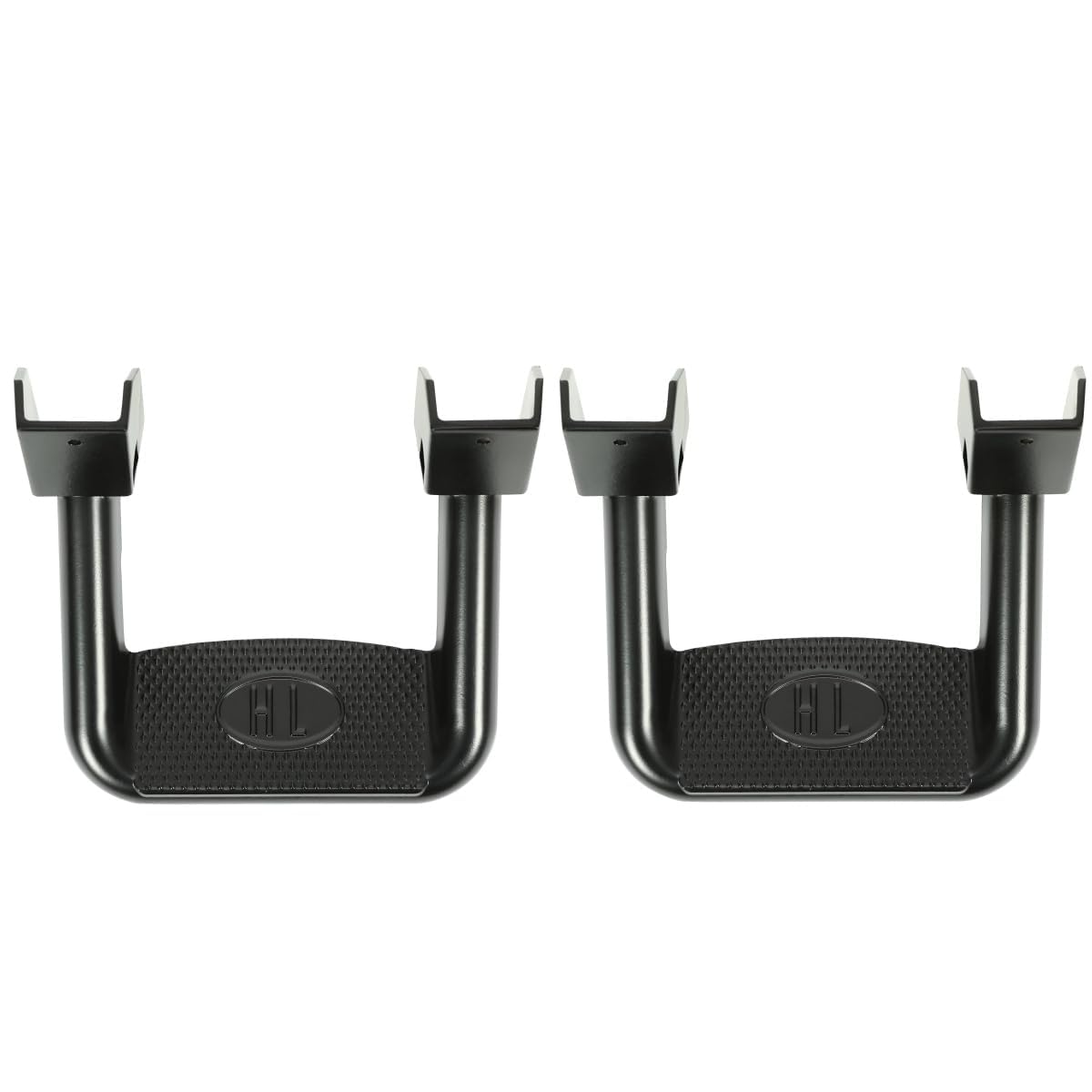 Electrophoresis Black Aluminum Side Steps - 300 lb Capacity, Universal for Chevy/Ford/Toyota/GMC/Dodge/Jeep