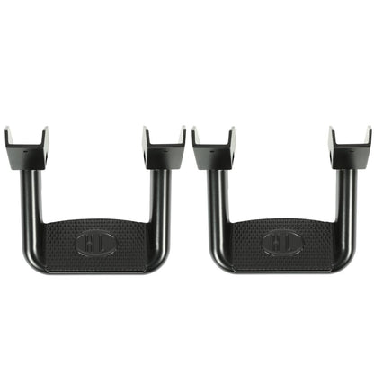 Electrophoresis Black Aluminum Side Steps - 300 lb Capacity, Universal for Chevy/Ford/Toyota/GMC/Dodge/Jeep