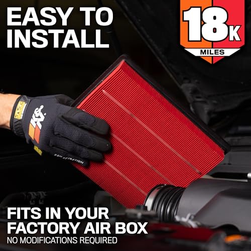 Engine Air Filter: Long Life Replacement Air Filter: Compatible with 2018-2026 Jeep Wrangler JL and Gladiator, KNA-5076