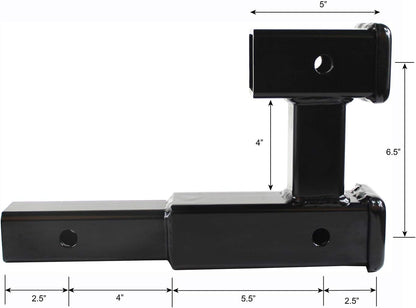 Dual Hitch Extender for 2" Receiver - 5000 lb Capacity, Tow & Carry Accessories (50248)