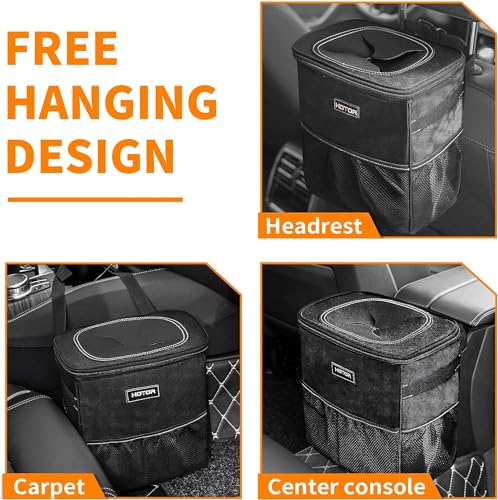 Car Trash Can, Leakproof Car Organizer, 2/3-Gallon, Black