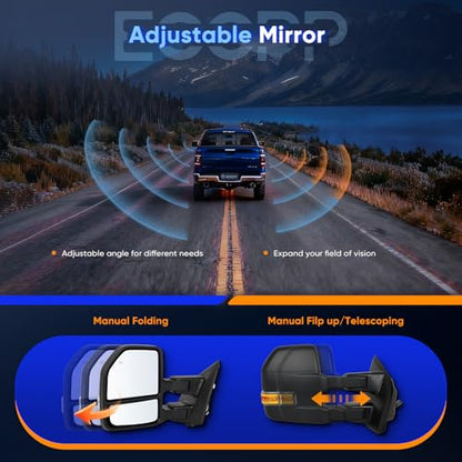 Pair Tow Mirrors for Ford F-150 2015-2020 Pickup Truck
