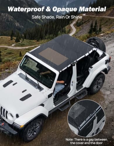 Waterproof Sun Shade Top for 2018–2026 Jeep Wrangler JL 4-Door & 2020–2026 Gladiator JT2007-2018 JK