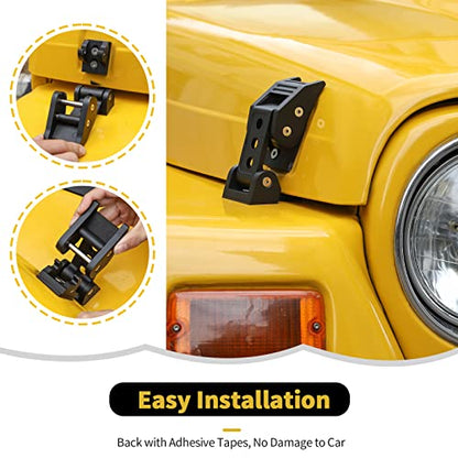 Aluminum Hood Latches for Jeep Wrangler TJ 1997-2006 (Black)