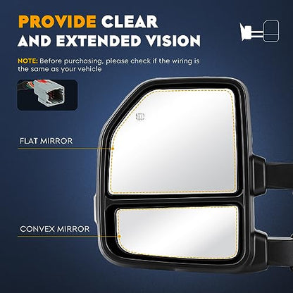 Towing Mirrors for Ford F-150 2015 2016 2017 2018 2019 2020