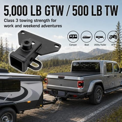 Jeep Gladiator Trailer Hitch, 2-Inch Class 3, 5000 lb Towing