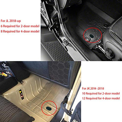 Floor Pan Drain Plug for Jeep Wrangler JK JL/Gladiator JT 2014-2026