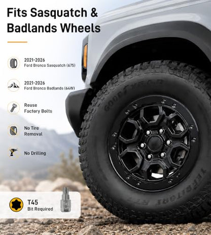 Bead Lock Wheel Trim Rings Fit for 2021-2026 Bronco