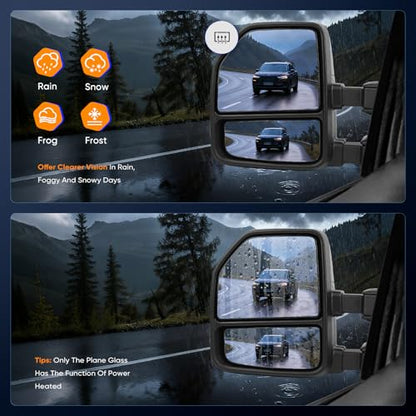 Pair Tow Mirrors for Ford F-150 2015-2020 Pickup Truck
