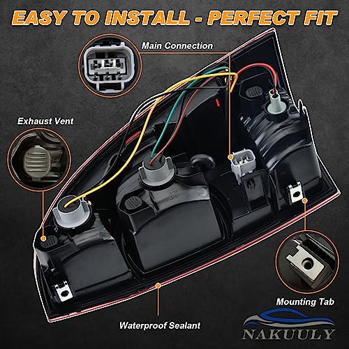 Tail Lights for 2005-2015 Toyota Tacoma, Red Lens, Halogen