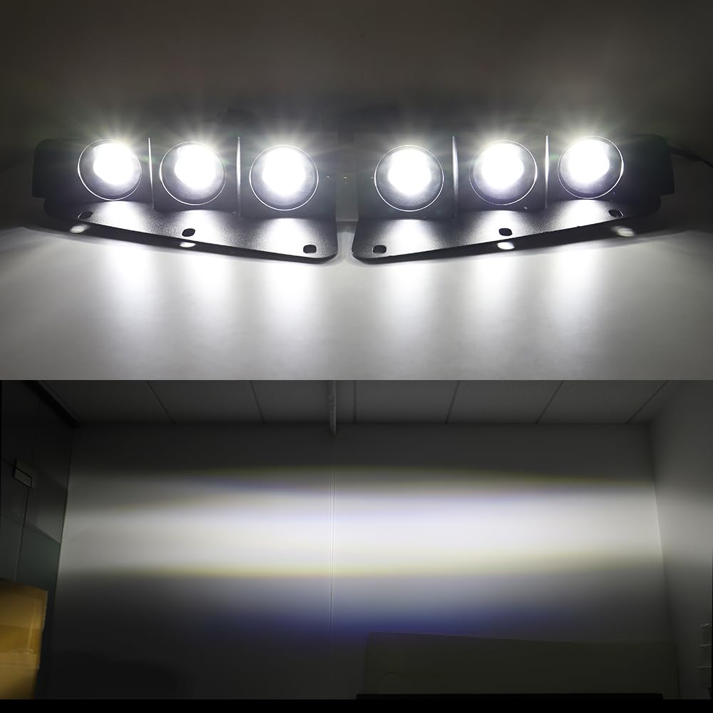 Bronco Bumper LED Fog Lights, White DRL for 2021-2024 2/4 Door