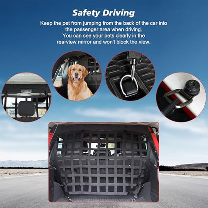 Dog Barrier Divider Net for Jeep Wrangler JK JL Unlimited 4-Door 2007-2026