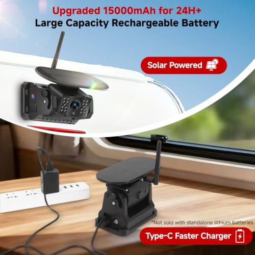 Dual Magnetic Wireless Backup Camera, 7” 1080P HD 4CH DVR Monitor