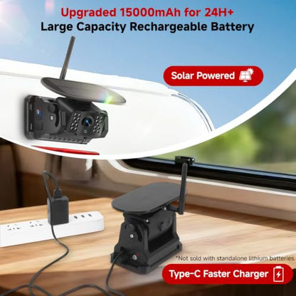 Dual Magnetic Wireless Backup Camera, 7” 1080P HD 4CH DVR Monitor