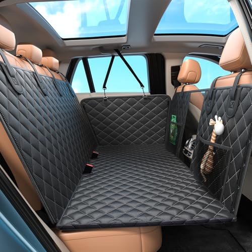 Dog Car Seat Cover for Back Seat with Mesh Window and Storage Pocket for Car SUV - OHMU