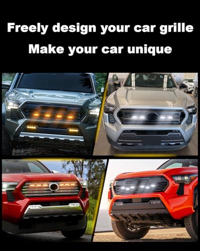 LED Front Grill Lights for Toyota Tacoma 2024-2026, 4Pcs-Amber Lights