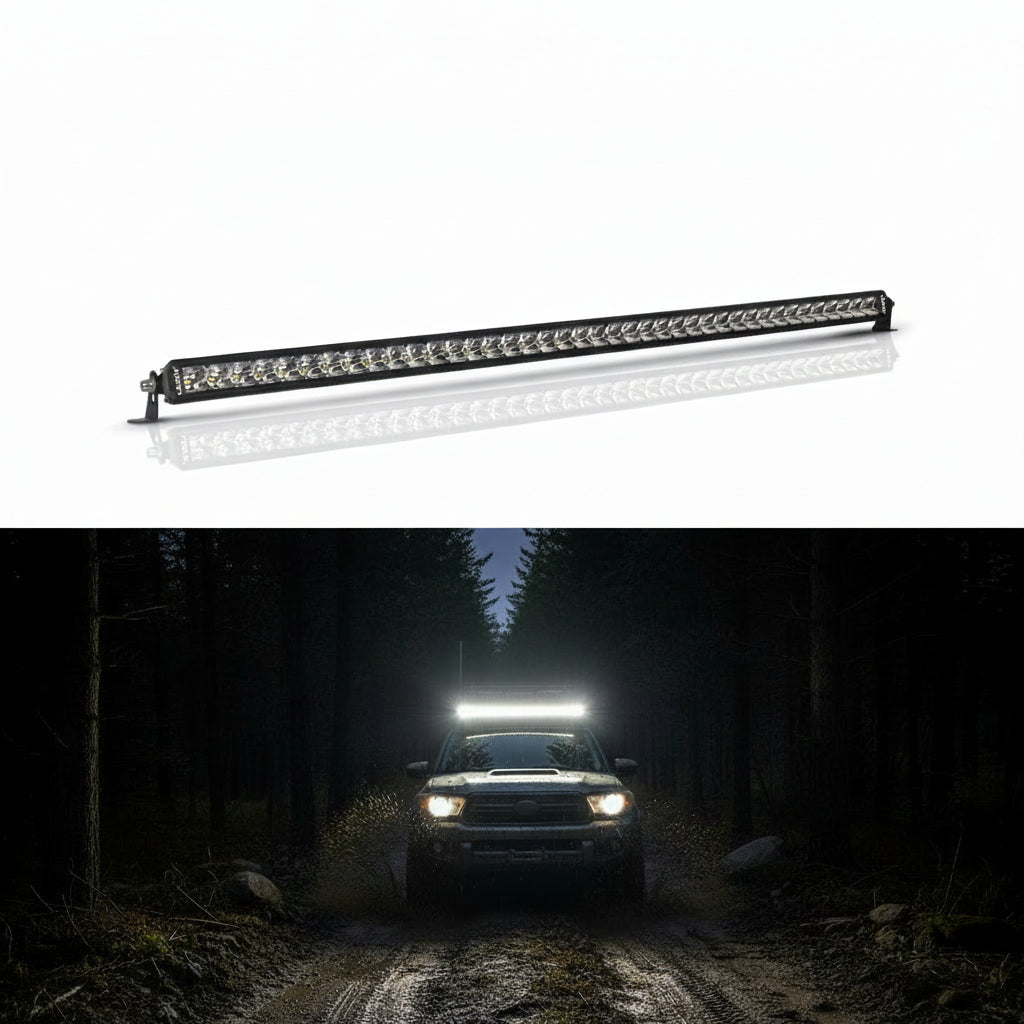 52" Single Row LED Light Bar - IP67 Waterproof Spot/Flood Beam, Universal Fit