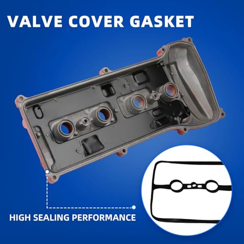 Aluminum Engine Valve Cover with Tube & Gasket Compatible with 2001-2015 Toyota Camry Corolla RAV4 Highlander Solara Matrix Scion tC xB 2.4L Replace 11201-28014 11201-28033