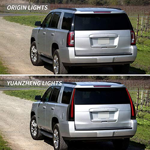 Full LED Tail Lights for GMC Yukon 2015–2020, Plug & Play, Amber Turn Signal, Driver & Passenger Sides, Smoked