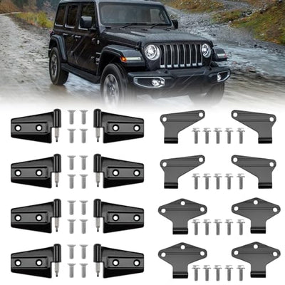 Jeep Wrangler JK Door Hinge Kit, 16PCS with Bolts